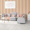 Sovereign Orange/White Geometric Wallpaper
