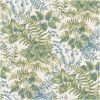 Leaf Canopy Wallpaper Sage Cream Sky Blue