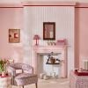 Cath Kidston Rose Ticking Stripe Pink Wallpaper