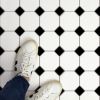 Hudson Black White Peel & Stick Self Adhesive Floor Tiles