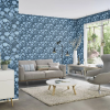 Symphony Floral Wallpaper Navy Blue