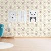 Chelsea Garden Rose Bush Wallpaper Pink Cream Blue