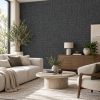 Charcoal Linen Effect Wallpaper