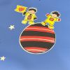 Blue Kids Space Wallpaper