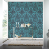 Blue & Black Baroque Wallpaper