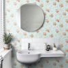 Tudor Rose Blue & Pink Wallpaper