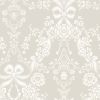 Bow Damask Taupe Wallpaper