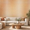 Sovereign Orange/White Geometric Wallpaper