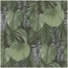 Woven Leaves Wallpaper Green Silver
