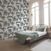 Cream & Silver Bamboo Leaves Wallpaper