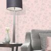 Soft Pink Glitter Floral Wallpaper
