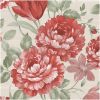 Fayre Floral Red Cream Wallpaper