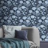 Symphony Floral Wallpaper Navy Blue