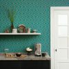 Teal/Gold Geometric Wallpaper