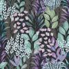 Black Purple Leaf Floral Wallpaper