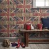 Union Jack Distressed Wood Wallpaper