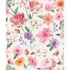 White Pink Orange Floral Wallpaper