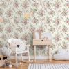 Chelesa Garden Rose Bud Wallpaper Pink Blue