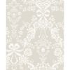 Bow Damask Taupe Wallpaper