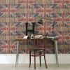 Union Jack Distressed Wood Wallpaper