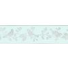 Glitz Shiny Glimmer Glitter Teal Silver Birds Leaf Wallpaper Border
