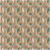 Ikat Green Orange Geometric Wallpaper
