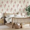 Wisteria Floral Wallpaper Pink