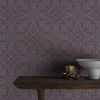 Sofia Aubergine Damask Wallpaper