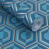 Teal/Gold Geometric Wallpaper