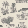 Jungle Toile De Jouy Wallpaper Mono