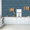 Floral Dark Blue Maison Wallpaper