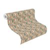 Ikat Green Orange Geometric Wallpaper
