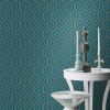 Teal/Gold Geometric Wallpaper