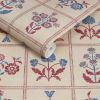Joules Garden Floral Grid Red & Blue Wallpaper