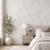 Chevron Geo Wood Natural Wallpaper