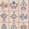 Joules Garden Floral Grid Red & Blue Wallpaper