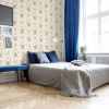 Chelsea Garden Rose Bush Wallpaper Pink Cream Blue
