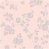 Soft Pink Glitter Floral Wallpaper