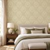 Cream & Gold Damask Wallpaper