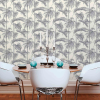 Cream & Silver Bamboo Leaves Wallpaper