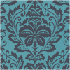 Blue & Black Baroque Wallpaper