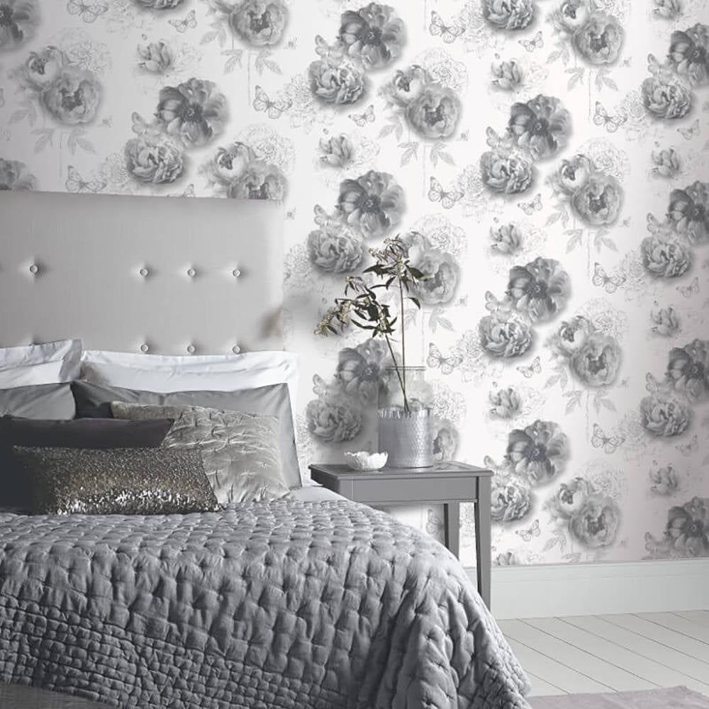 Arthouse Flower Garden Wallpaper Peony Mono WL259201