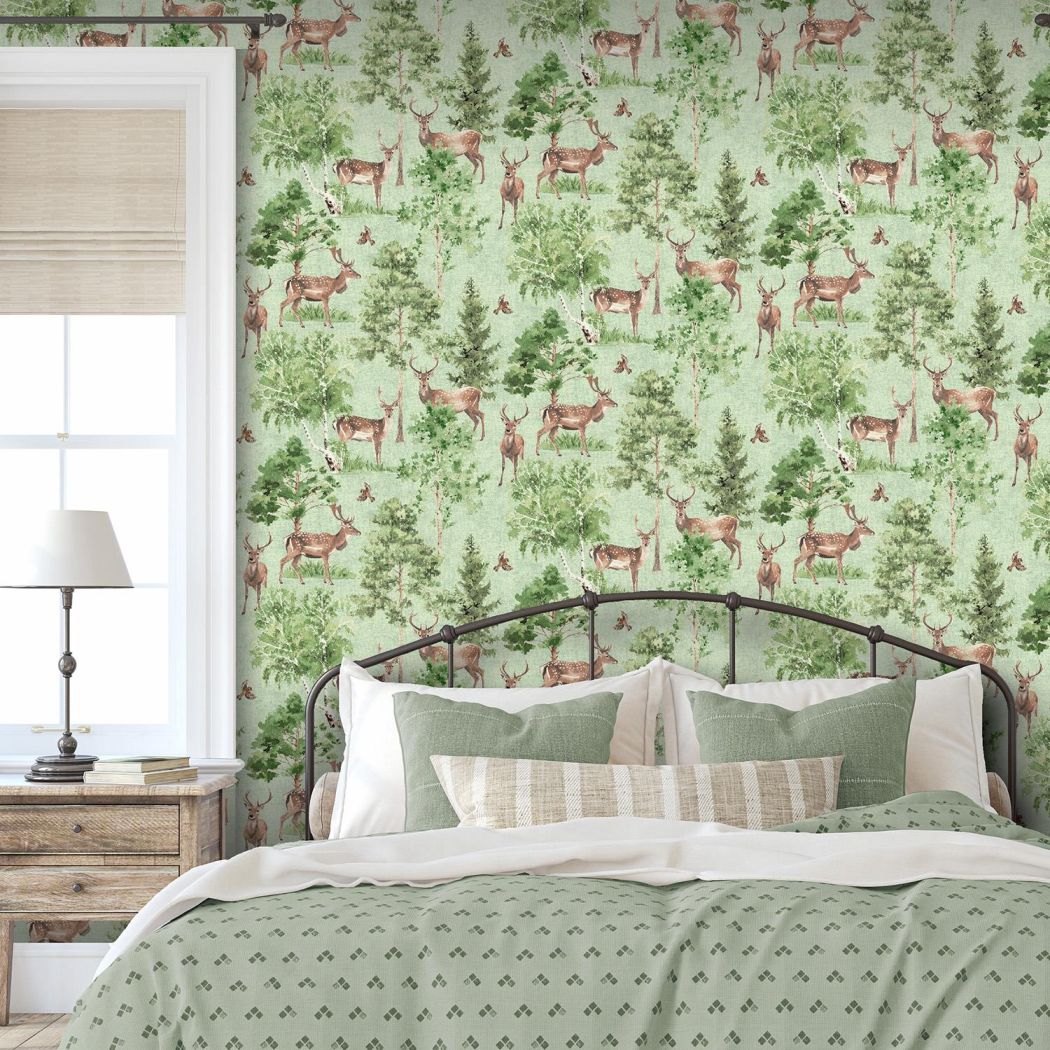 Arthouse Deer Forest Natural Wallpaper Green Wallpaper Shop Arthouse Deer Forest Natural Wallpaper Green Wallpaper Shop
