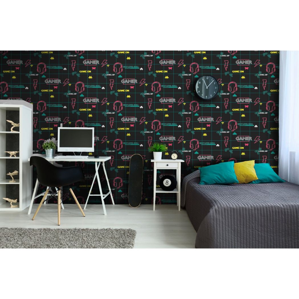 Boys Gamer Wallpaper Neon | Wallpaper Shop