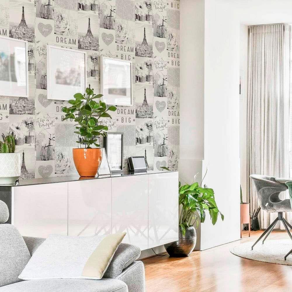 Arthouse Life Is Beautiful Paris Collage Wallpaper Mono Wallpaper Shop