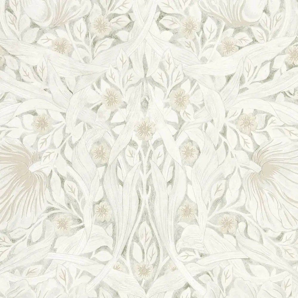 Copripiumino Morris & Co Pure Pimpernel Grigio Chiaro - 100% Cotone Percalle 220 Fili, Doppio, Chiusura A Bottone