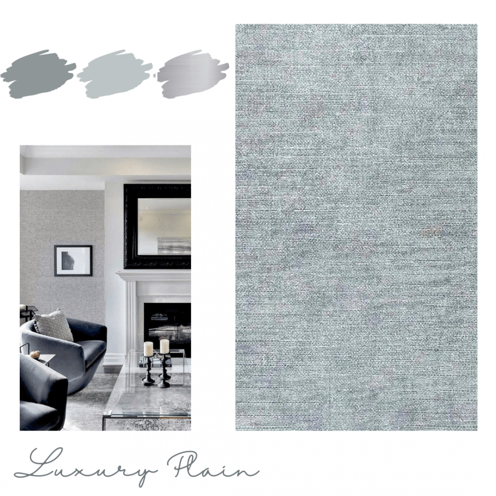 Luxury Plain Grey Vinyl Wallpaper | Wallpaper Shop