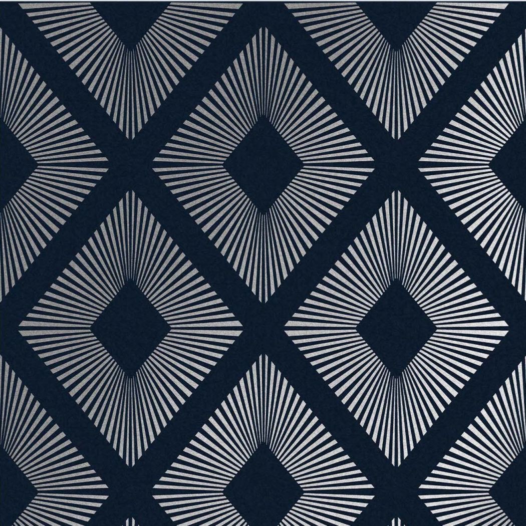 Deco Triangle Wallpaper - Navy