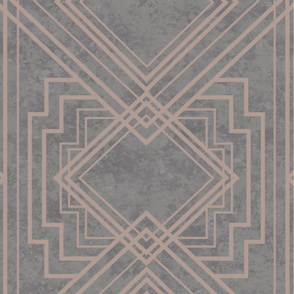 Delano Industrial Geometric Wallpaper Holden Decor 75942 Navy Silver