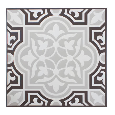 Brown And Soft Grey Vintage Crest Design Floor Tiles